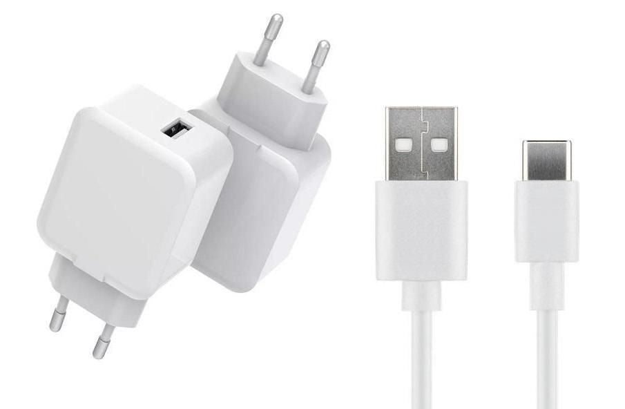CoreParts USB-Ladegerät 12 W – USB-A×1, inkl. Kabel USB-A→USB-C 3 m – für USB-C-Geräte – weiss