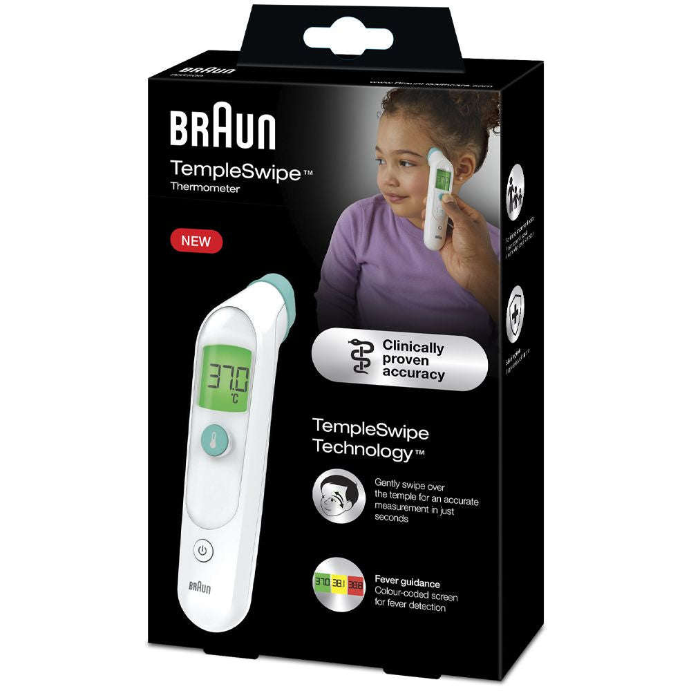 Braun Fieberthermometer TempleSwipe BST200WE – Stirn, kontaktlos, für Babys