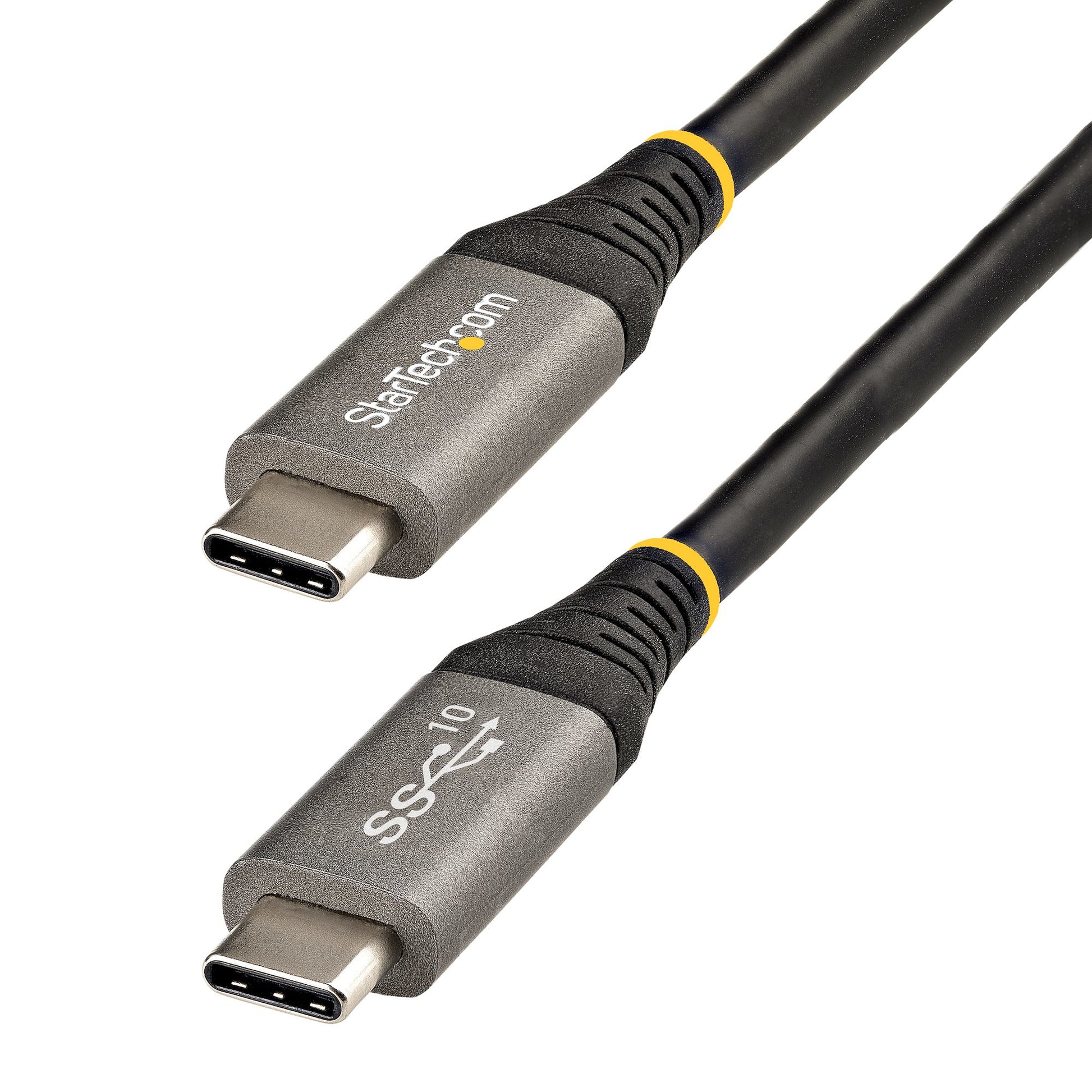 StarTech.com USB-C auf USB-C Kabel – USB 3.2 Gen 2 (10 Gbit/s) – 0,5 m – PD 100 W – 8K/60 – Schwarz/Grau