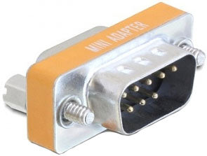 DeLOCK Null-Modem-Adapter DB9 M zu DB9 F – RS-232, 9-polige Sub-D – Silber/Gelb