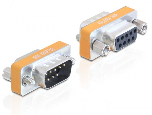 DeLOCK Null-Modem-Adapter DB9 M zu DB9 F – RS-232, 9-polige Sub-D – Silber/Gelb