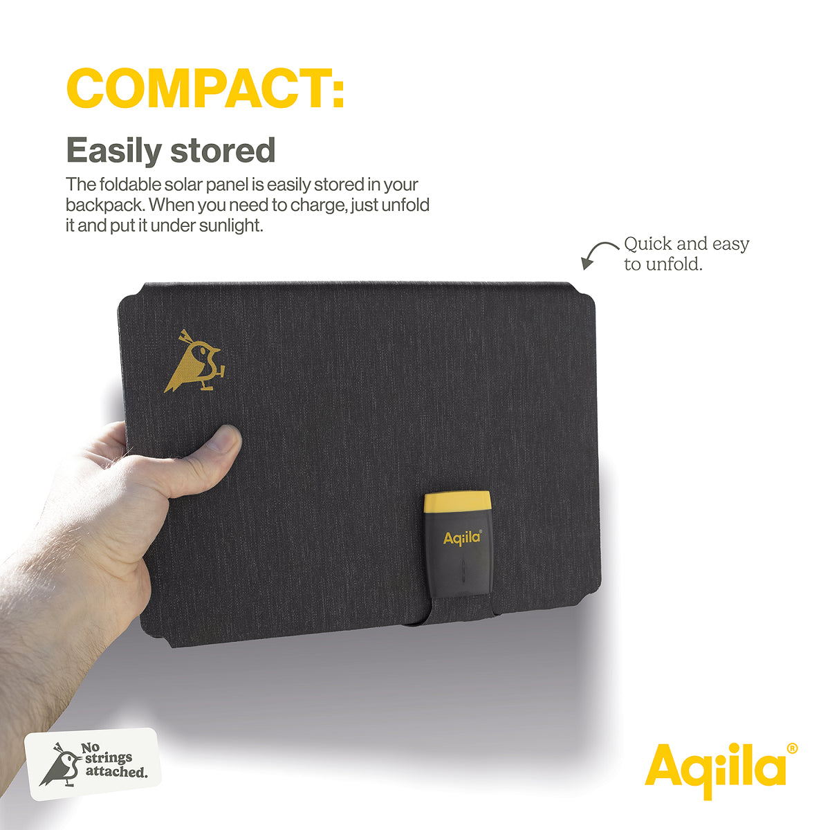 Aqiila Sunbird P56 Solarpanel-Ladegerät 56 W – USB-C×1, IP67 – für Camping – Grau