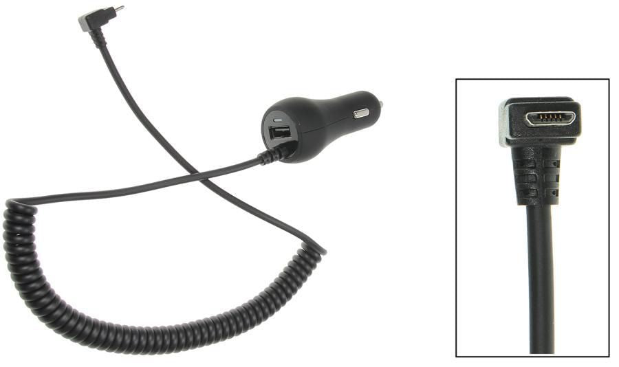 Brodit Adapterkabel – Zigarettenanzünder auf Micro-USB 0,46 m, Schwarz – für Micro-USB Geräte