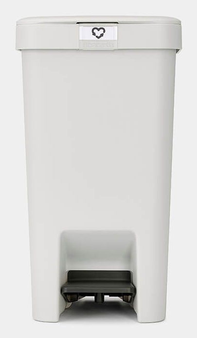 Brabantia Papierkorb StepUp – 16 l – Kunststoff, hellgrau – B × H × T 203 × 381 × 265 mm