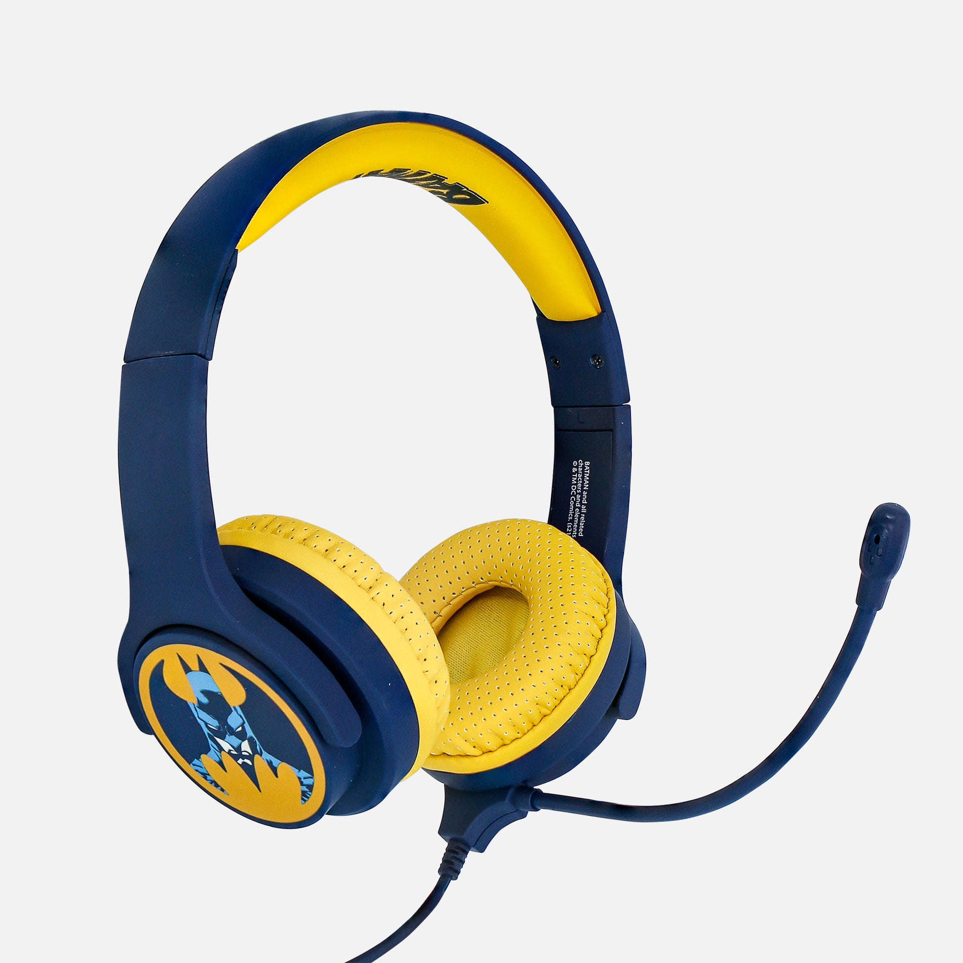 OTL Technologies OTL Batman Study – Gaming-Headset (On-Ear) – 3,5 mm, geschlossen, abnehmbares Boom-Mikrofon – blau
