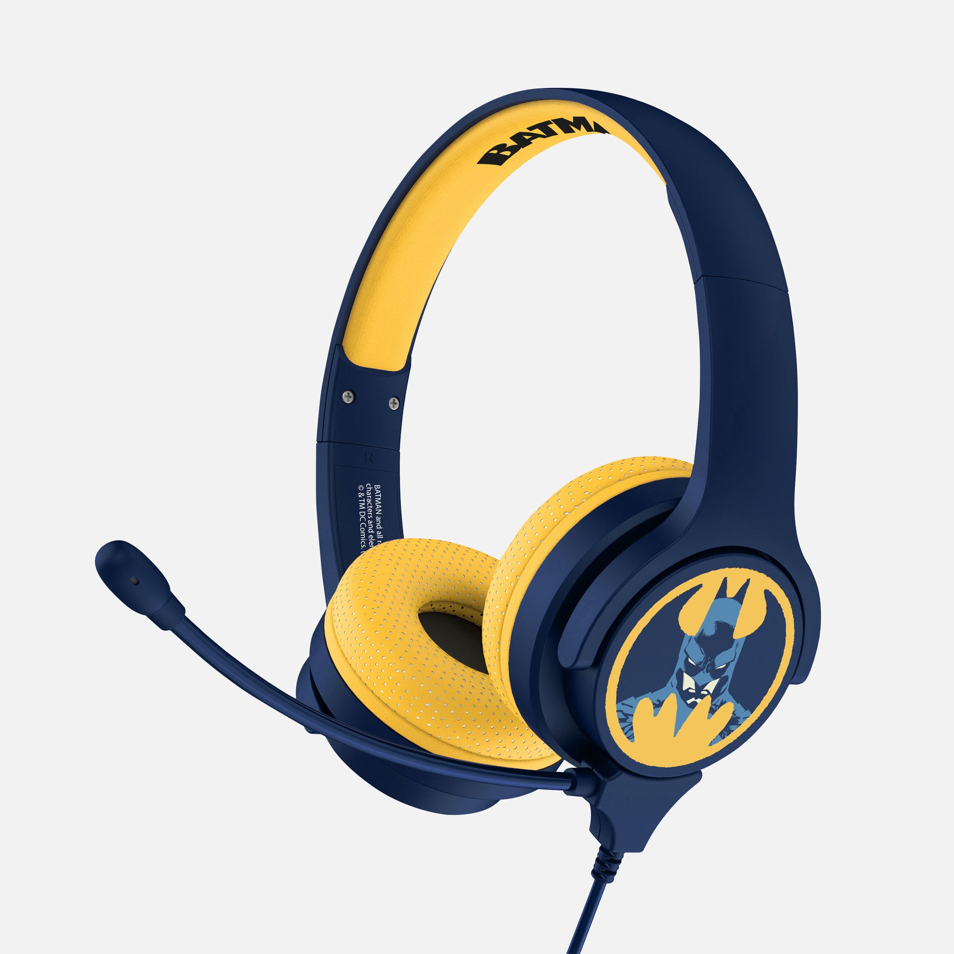 OTL Technologies OTL Batman Study – Gaming-Headset (On-Ear) – 3,5 mm, geschlossen, abnehmbares Boom-Mikrofon – blau