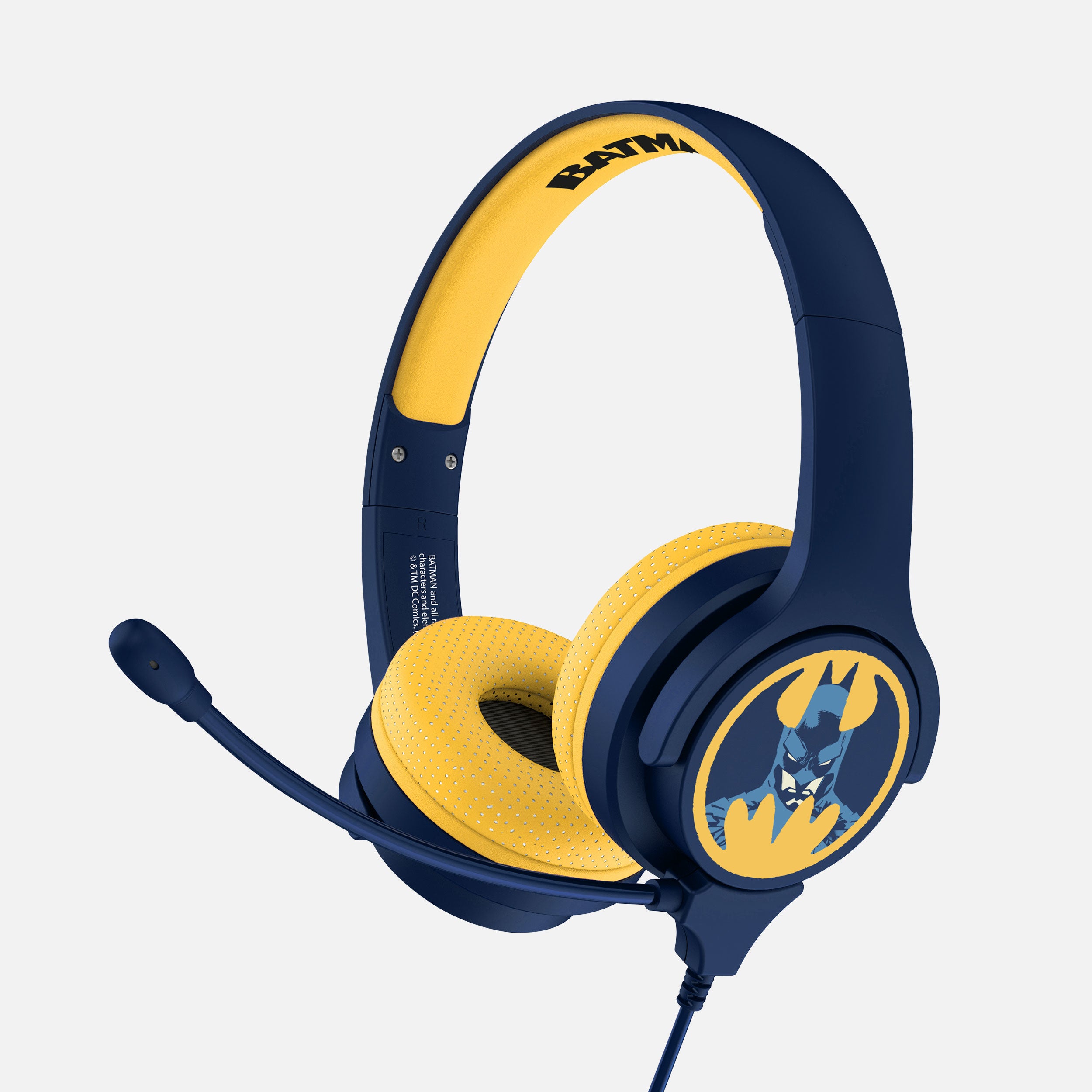 OTL Technologies OTL Batman Study – Gaming-Headset (On-Ear) – 3,5 mm, geschlossen, abnehmbares Boom-Mikrofon – blau