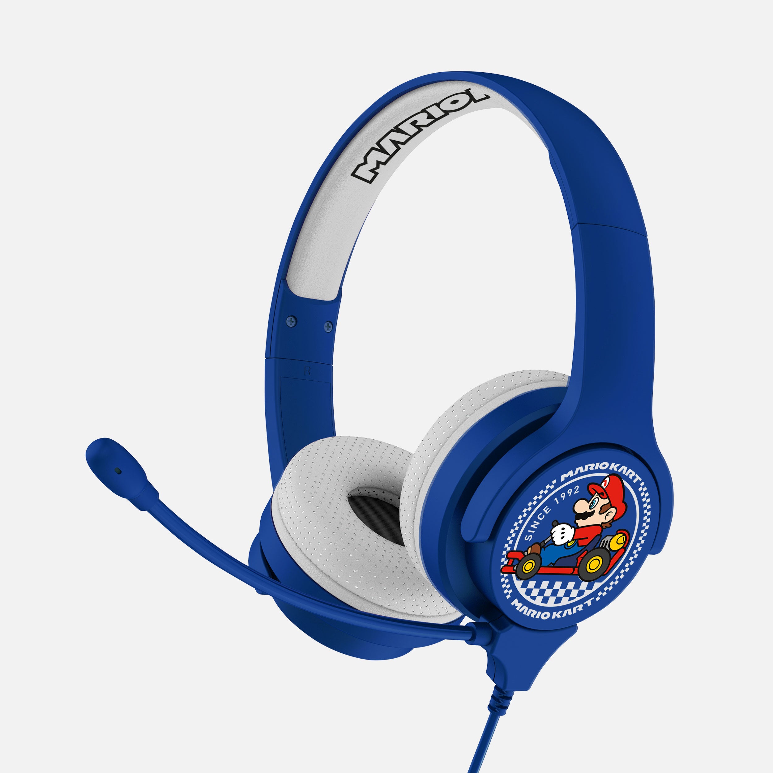 OTL Technologies Mariokart Study Kinderkopfhörer – On-Ear, Stereo, Kabel, 3,5 mm Klinke, Blau/Weiss