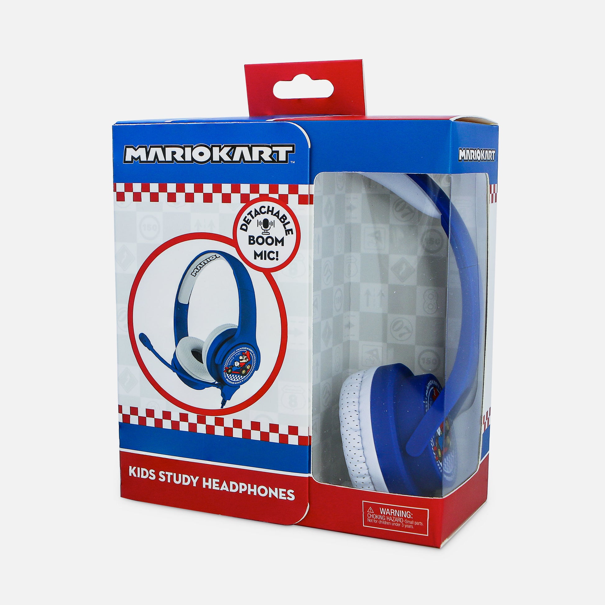 OTL Technologies Mariokart Study Kinderkopfhörer – On-Ear, Stereo, Kabel, 3,5 mm Klinke, Blau/Weiss