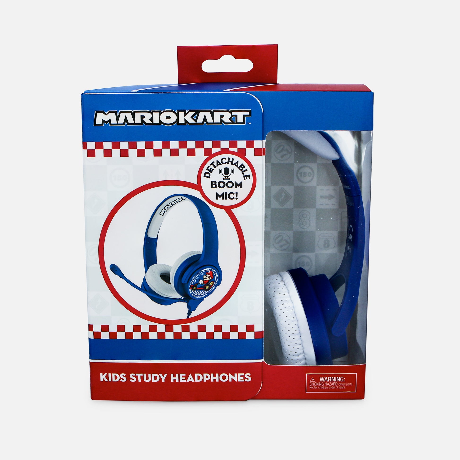 OTL Technologies Mariokart Study Kinderkopfhörer – On-Ear, Stereo, Kabel, 3,5 mm Klinke, Blau/Weiss