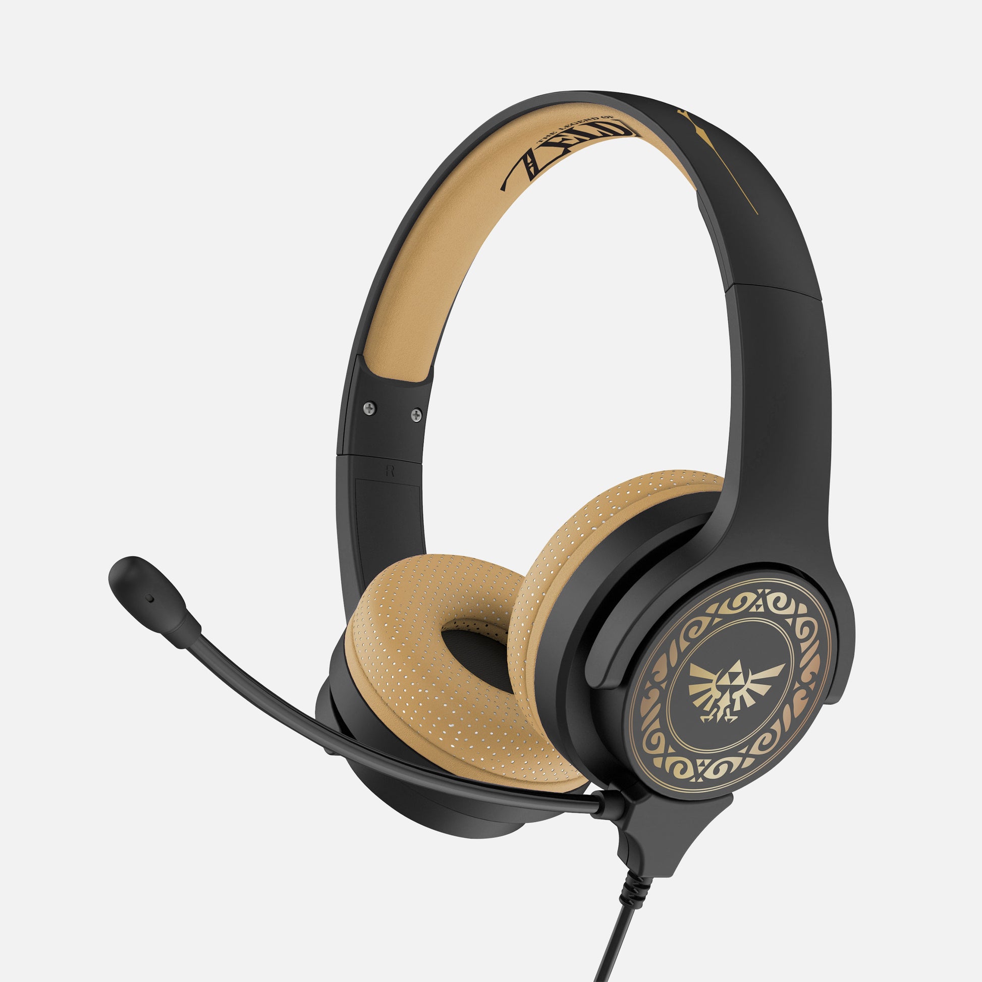 OTL Technologies Zelda Study – On-Ear Gaming-Headset – 3,5 mm Klinke, abnehmbares Boom-Mikrofon – Grau/Braun