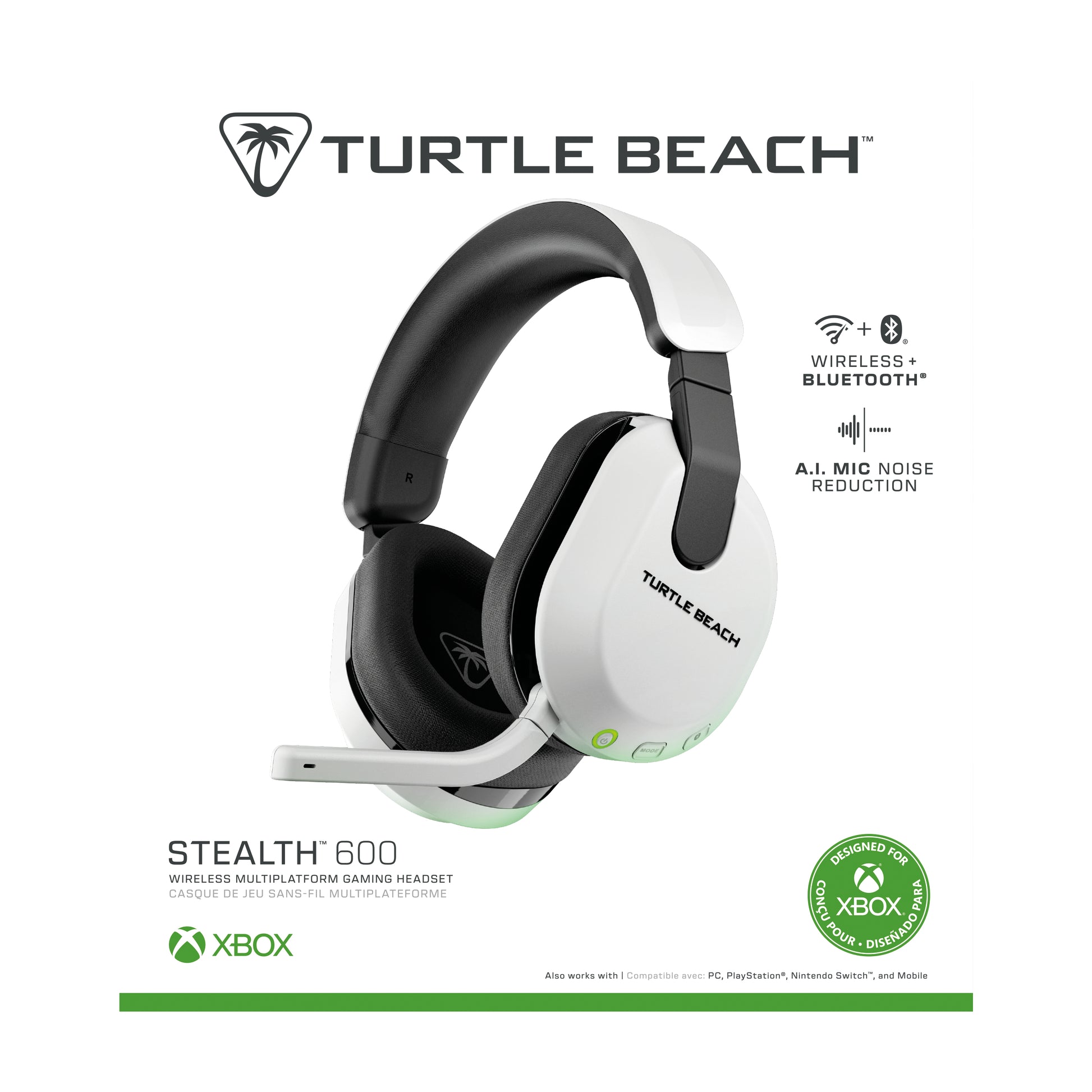 Turtle Beach Stealth 600 Gen 3 – Over-Ear Gaming-Headset – 2,4 GHz + Bluetooth 5.2 – Weiss – bis 80 h