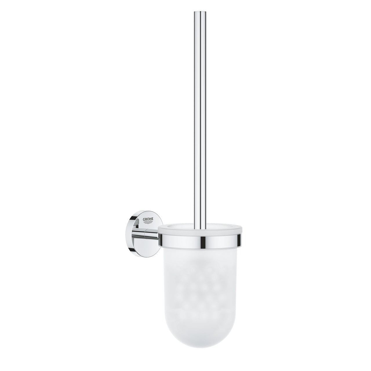 GROHE WC-Bürstenset – Metall Chrom, Klebend, Zum Bohren