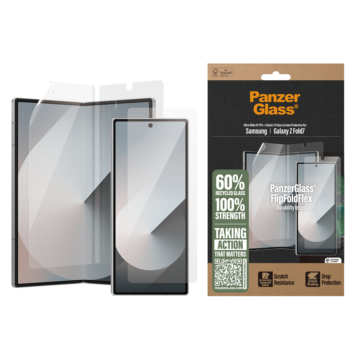 PanzerGlass Displayschutzglas – für Samsung Galaxy Z Fold7 – kratzfest