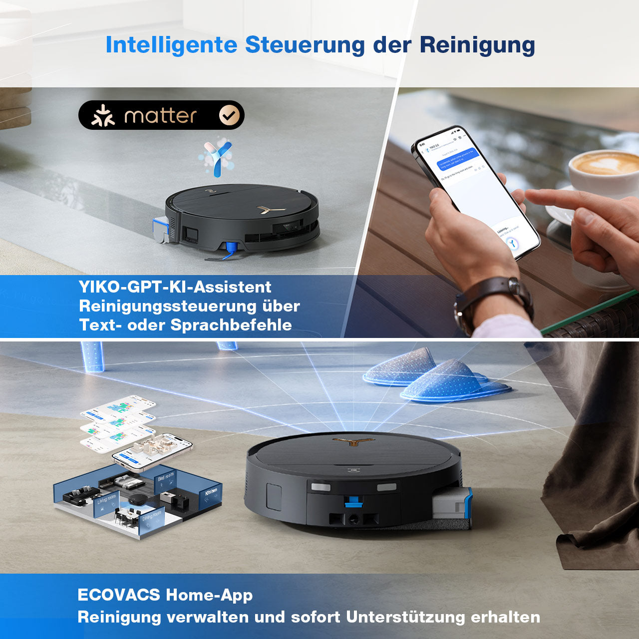 Ecovacs Roboterstaubsauger X9 PRO OMNI – Max. Laufzeit 74 min, 4 l, Akkubetrieb, 35,2 × 35,3 × 9,8 cm