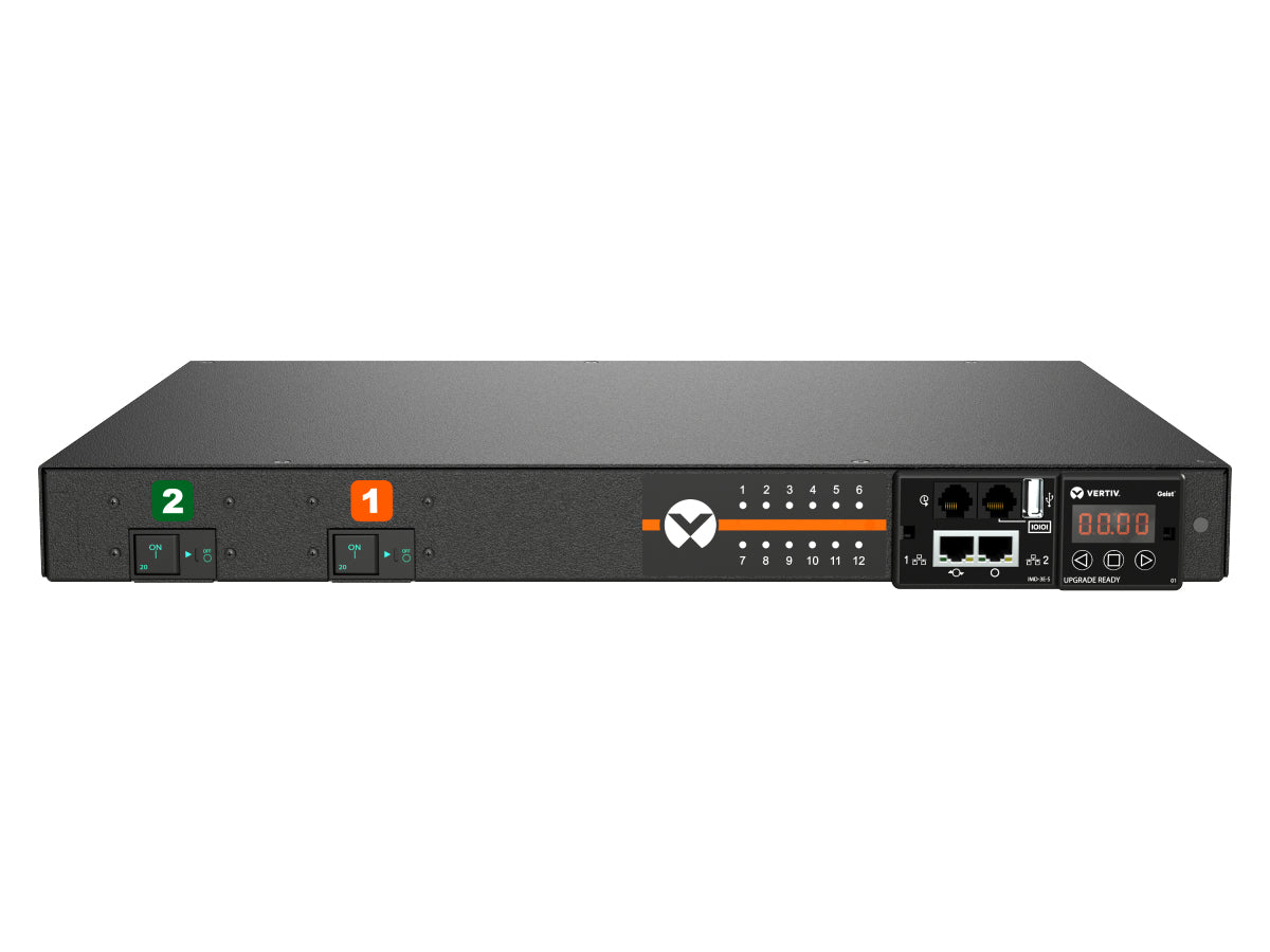 Vertiv Geist MGU3E1R6-12CF13-3PS6B2H10-S Rack-PDU, geschaltet – 12× AC (C13/C19) – IEC 60309 Eingang
