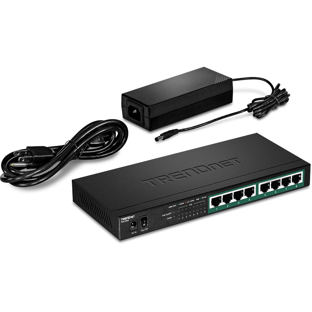 TRENDnet TPE-TG84 – Unmanaged Switch – 8× 1G, PoE+, PoE-Budget 120 W, Desktop