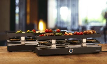 Trisa Raclette Style Connect – 8 Personen, Aluguss-Grillplatte, 1800 W – Schwarz