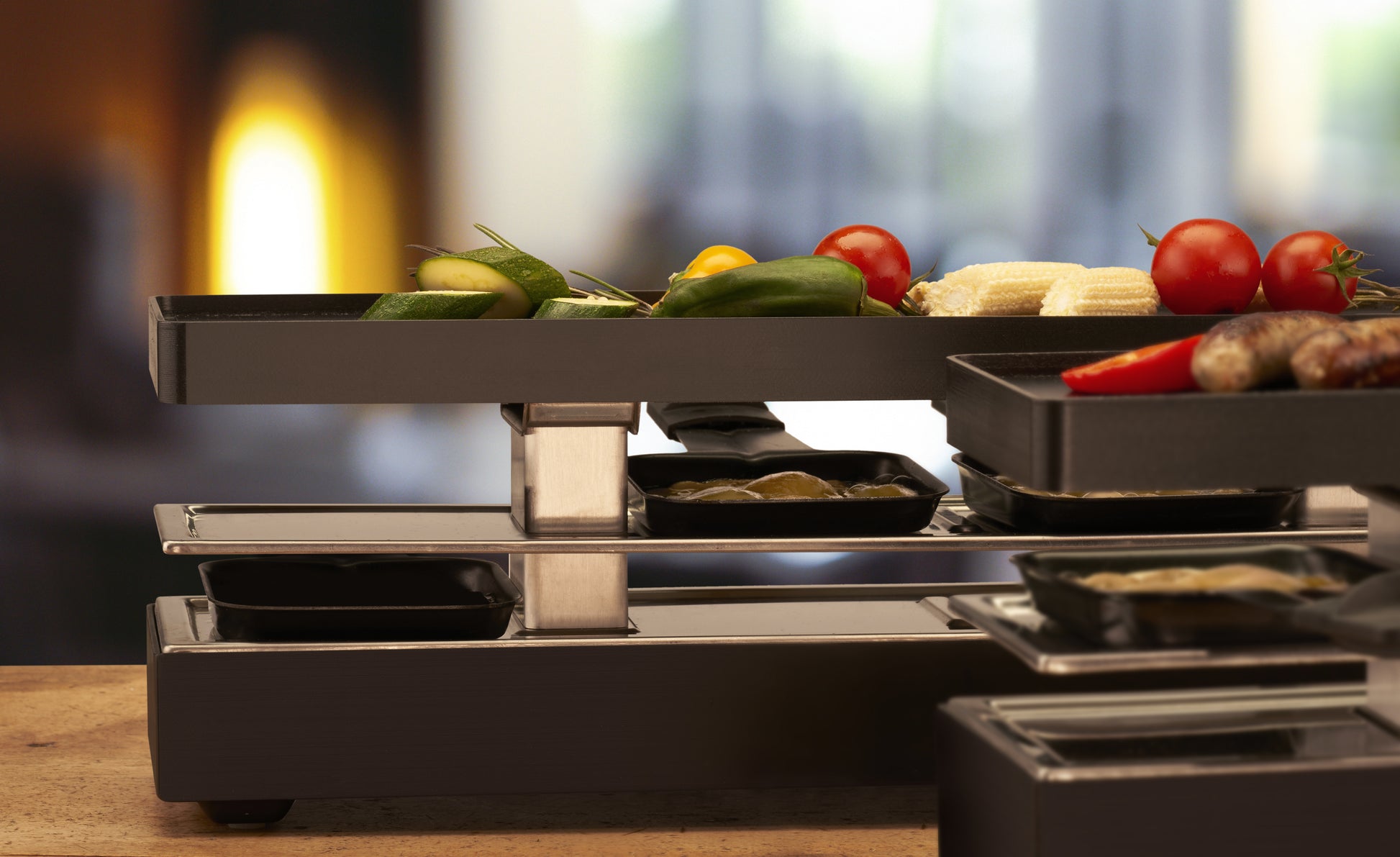 Trisa Raclette Style Connect – 8 Personen, Aluguss-Grillplatte, 1800 W – Schwarz