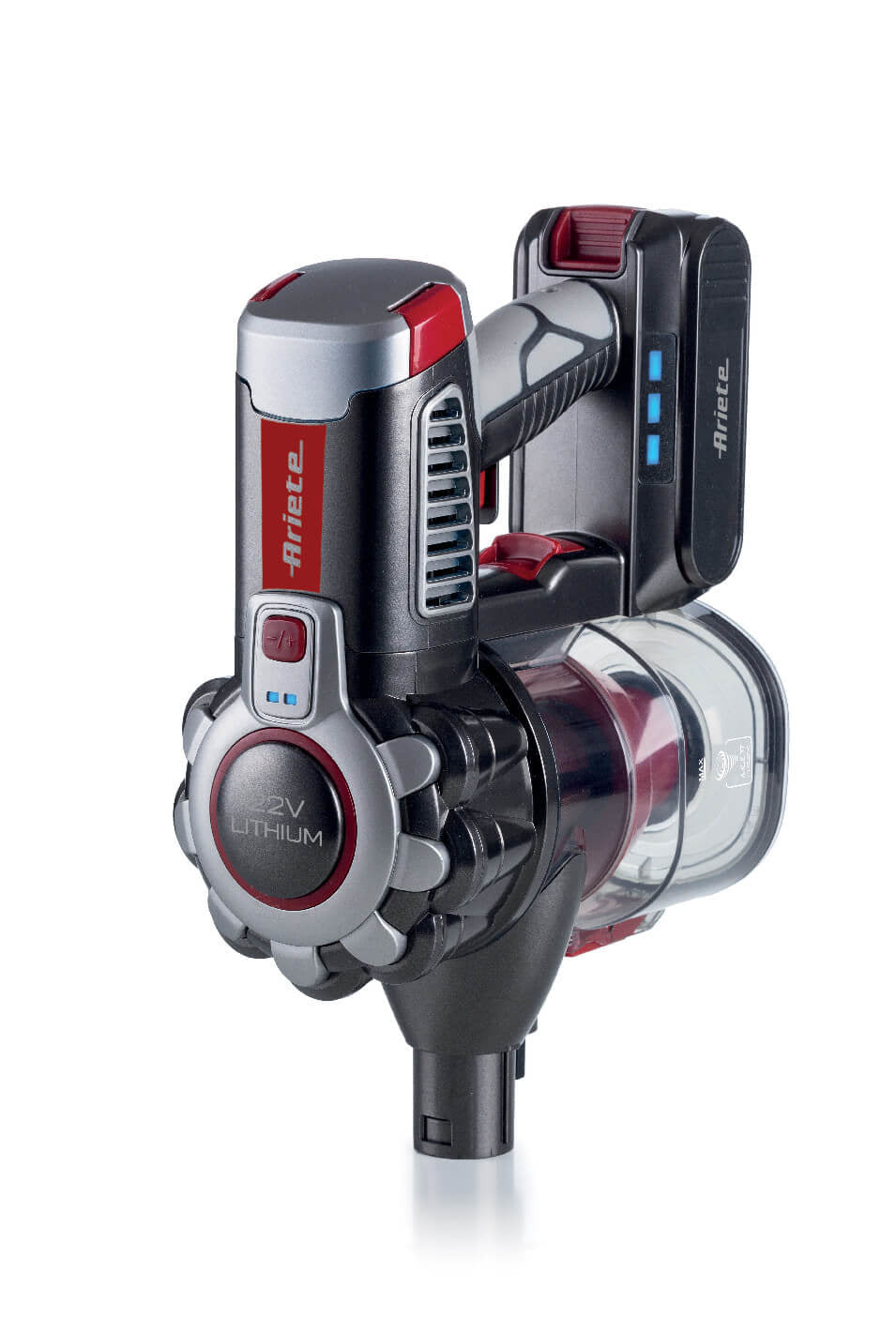 Ariete Stabstaubsauger – ARI-2757, 22,2 V / 120 W, beutellos / 1 l / HEPA / Rot