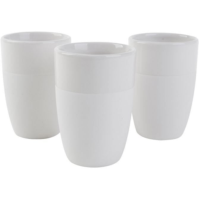Creativ Company Keramikbecher – Keramik, Weiss, 12 Stück