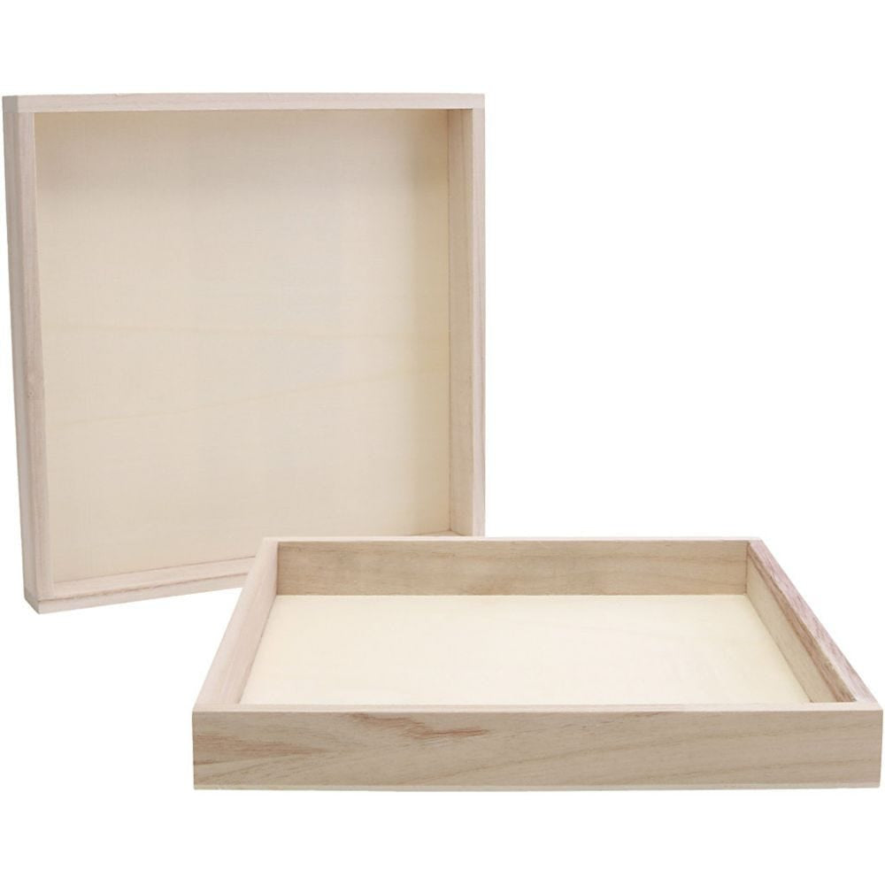 Creativ Company Holzrahmen zum Basteln, Holz, Braun, 24,5 × 24,5 × 3 cm, 10er-Set