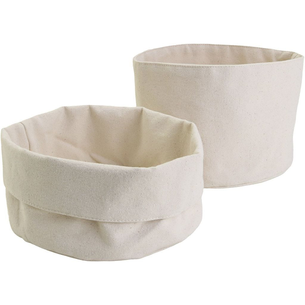 Creativ Company Stoffkorb – Baumwolle, Weiss – 10er-Pack