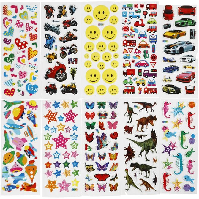 Creativ Company Sticker 3D – mehrfarbig – 20 Bögen, 230145