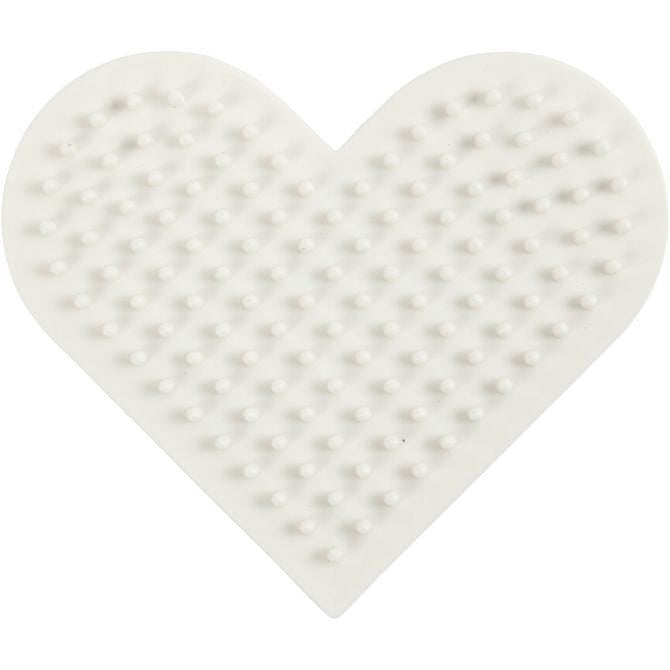 Creativ Company Steckplatte Medium, Herz, 7 cm × 8,5 cm × 0,5 cm, weiss, 1 Stk