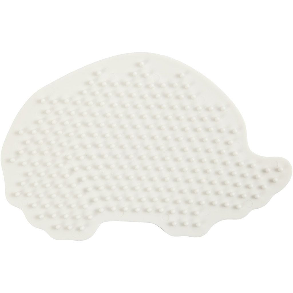 Creativ Company Steckplatte Medium, Igel, Weiss, 12 cm × 7,6 cm