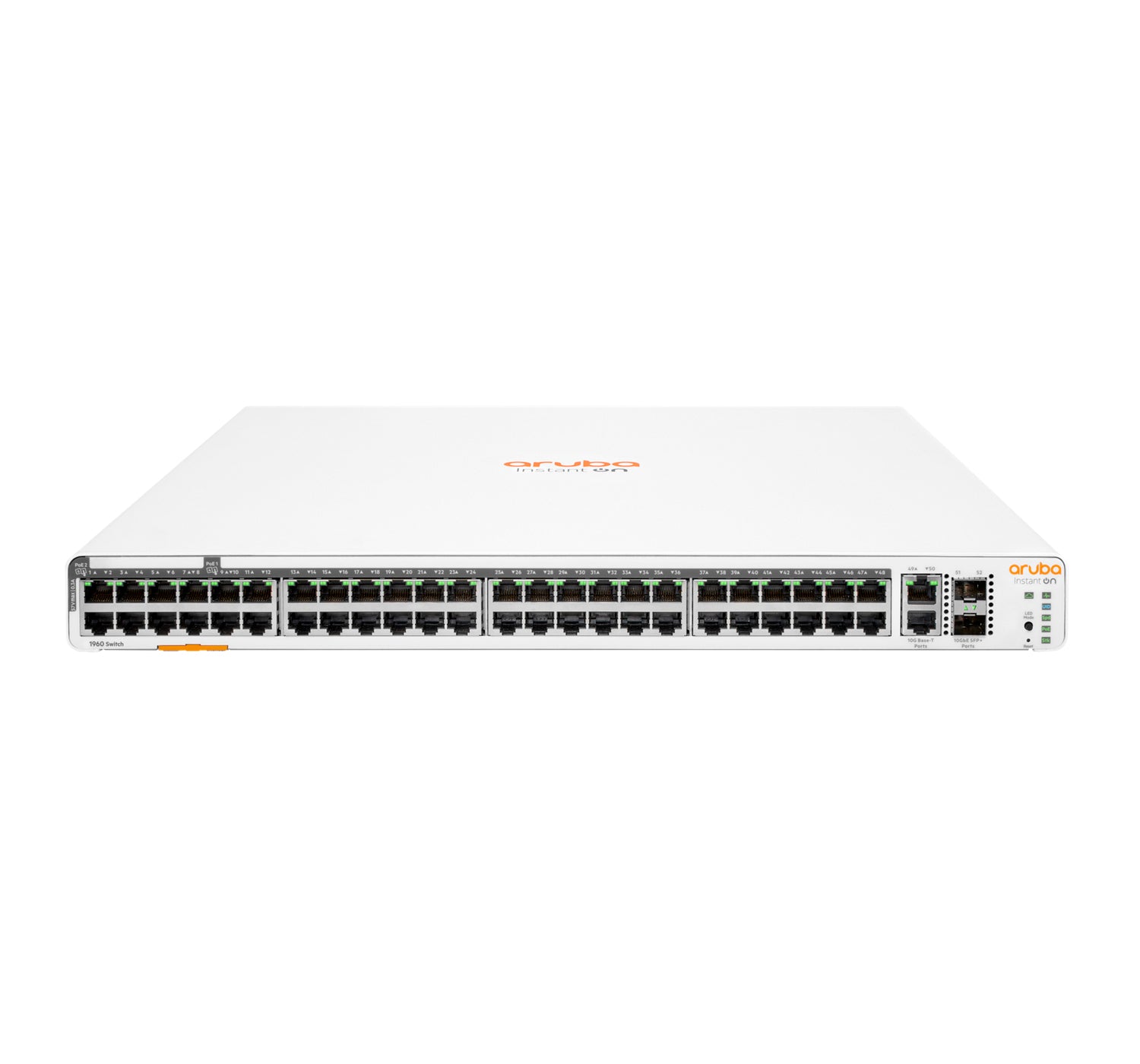 HPE Aruba Instant On 1960 48G – Managed Switch – 48×GbE, 2×SFP+, L2+, PoE++ 600 W, 1U