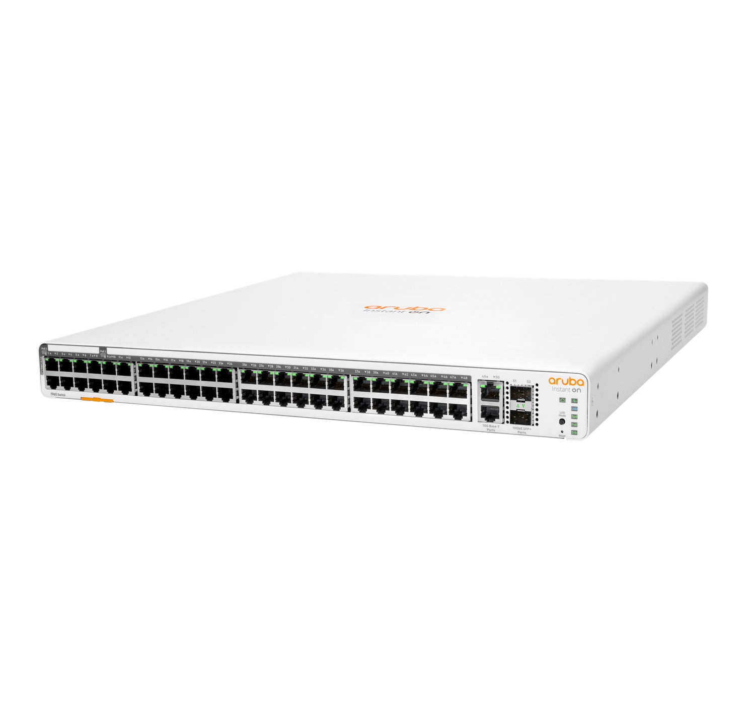 HPE Aruba Instant On 1960 48G – Managed Switch – 48×GbE, 2×SFP+, L2+, PoE++ 600 W, 1U