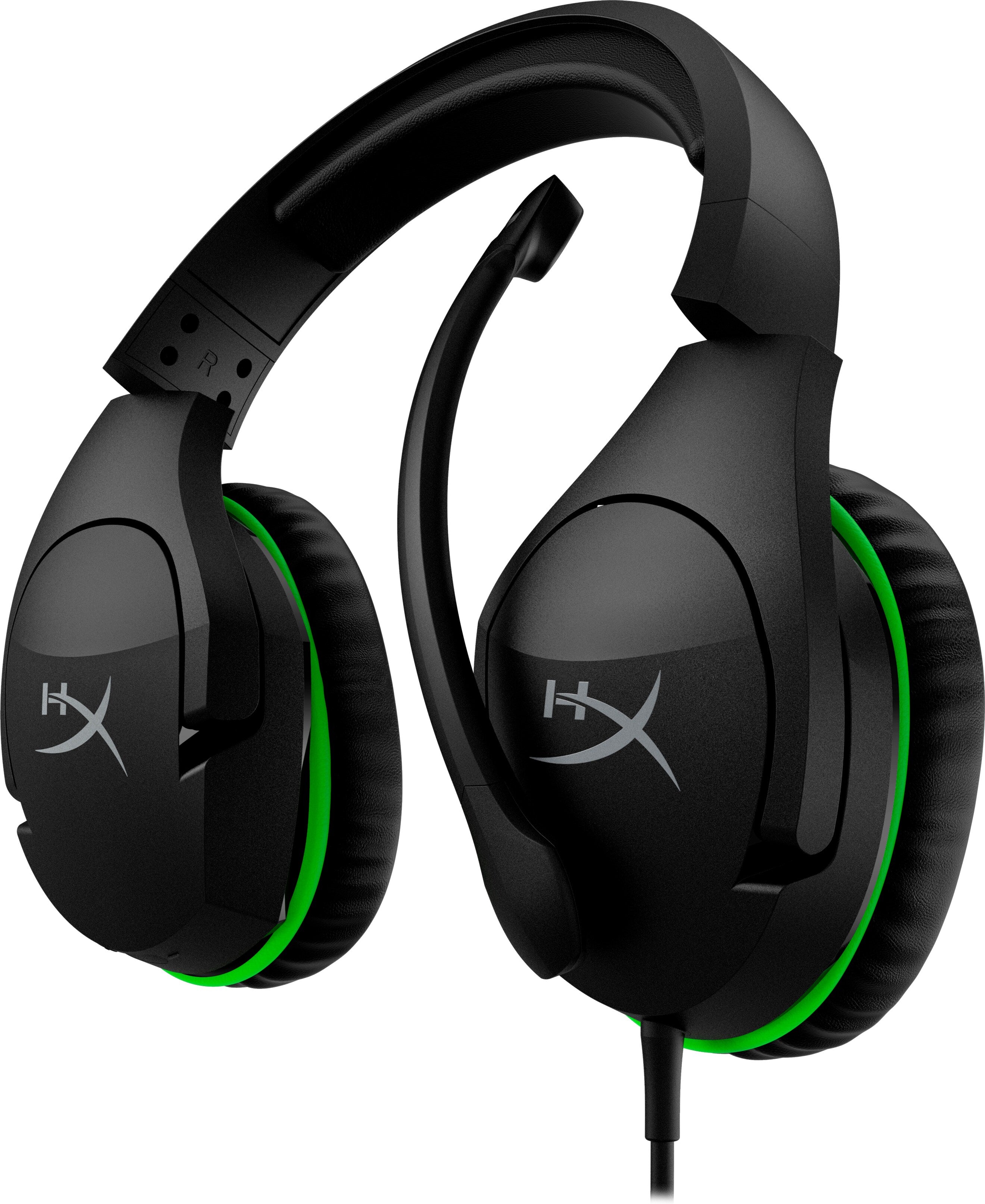 HyperX CloudX Stinger HX-HSCSX-BK Gaming-Headset – Over-Ear, Stereo, Kabelgebunden, 3,5 mm Klinke, Schwarz/Grün