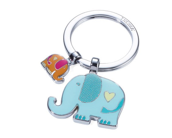 TROIKA Schlüsselanhänger Elefant – Chrom, Mehrfarbig