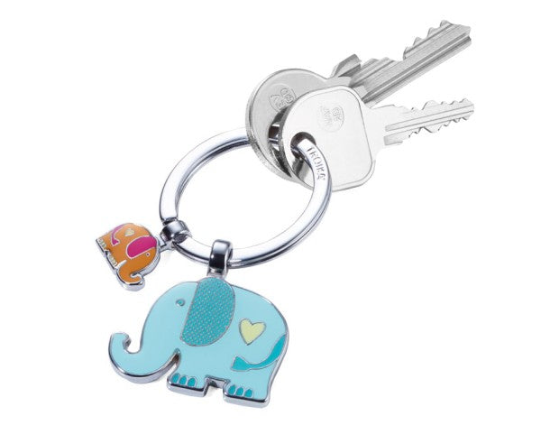 TROIKA Schlüsselanhänger Elefant – Chrom, Mehrfarbig