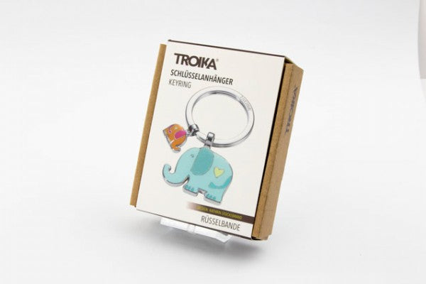 TROIKA Schlüsselanhänger Elefant – Chrom, Mehrfarbig