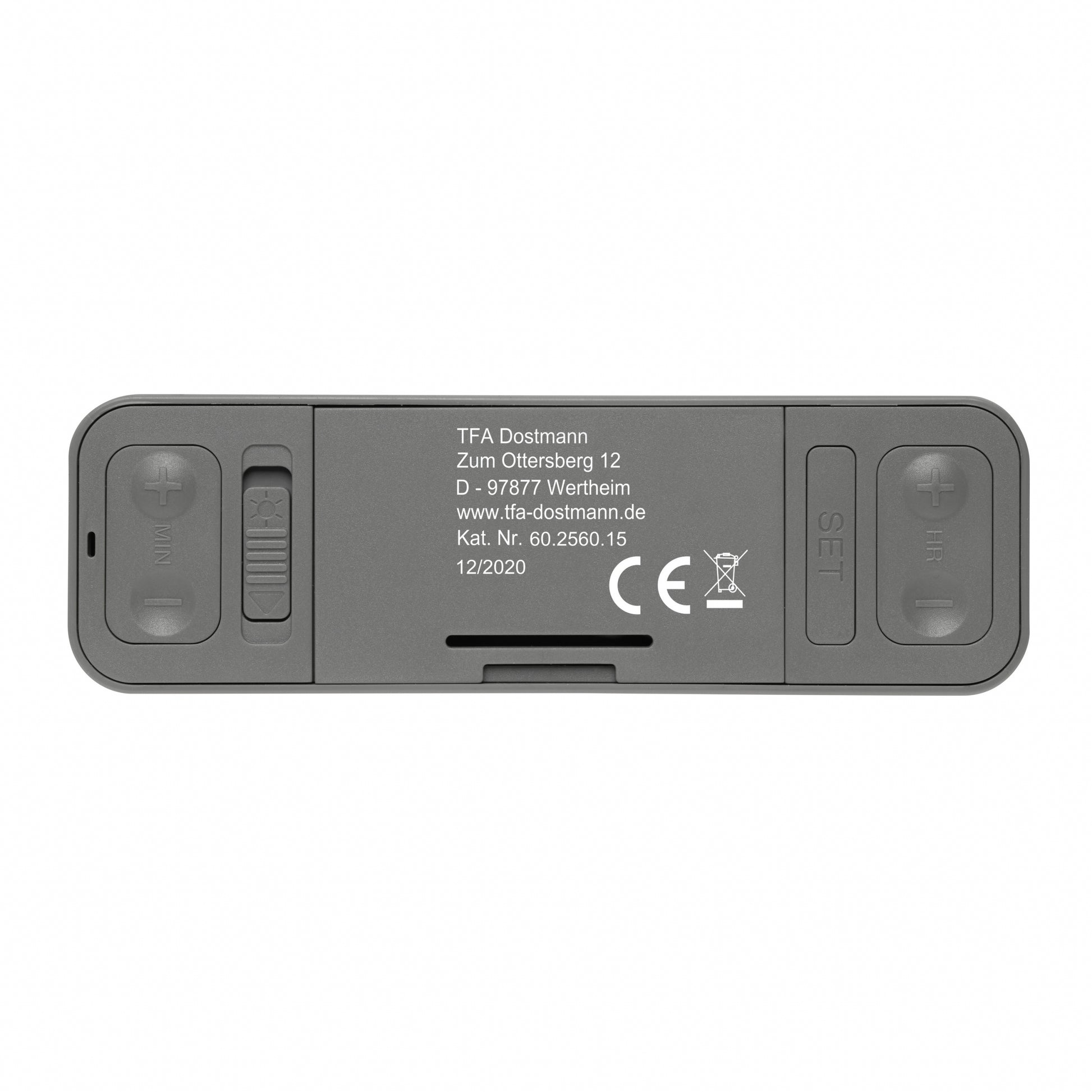 TFA-Dostmann TFA Dostmann TWIST Digitalwecker – Funk, Snooze, 11,7 × 3,7 × 7,1 cm, Grau, Kunststoff