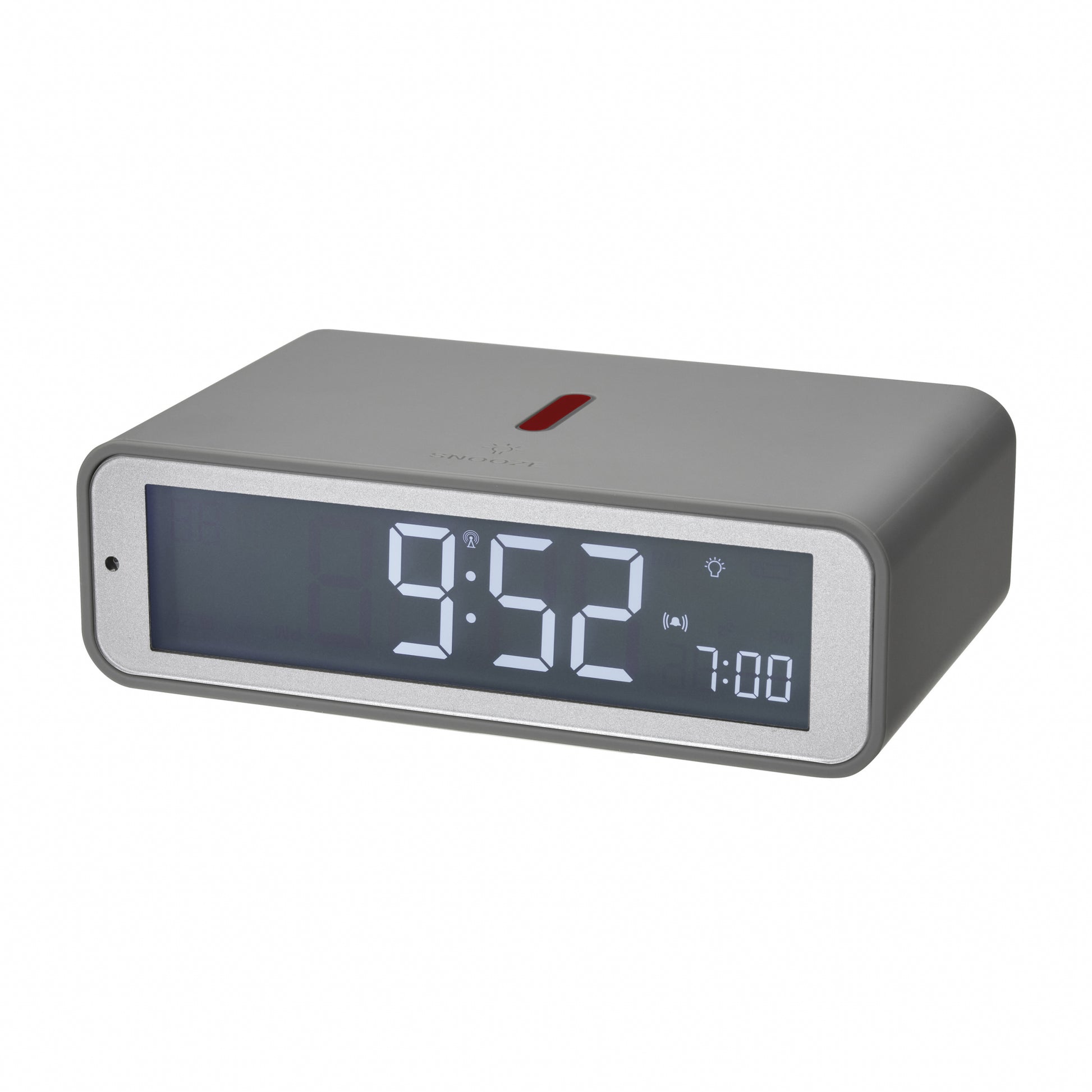 TFA-Dostmann TFA Dostmann TWIST Digitalwecker – Funk, Snooze, 11,7 × 3,7 × 7,1 cm, Grau, Kunststoff