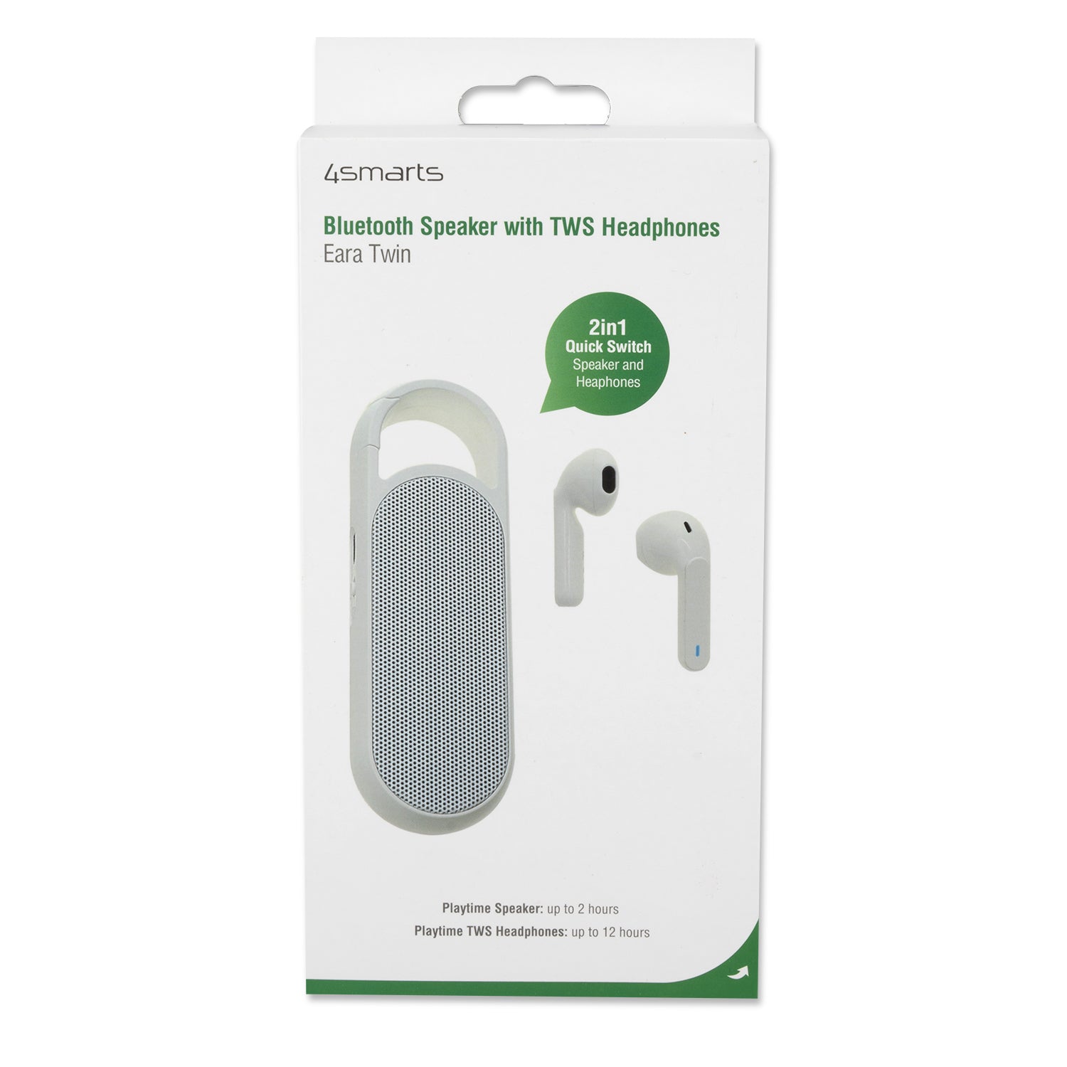 4smarts Eara Twin – In-Ear True Wireless (TWS), bis 3 h mit Ladecase, Weiss
