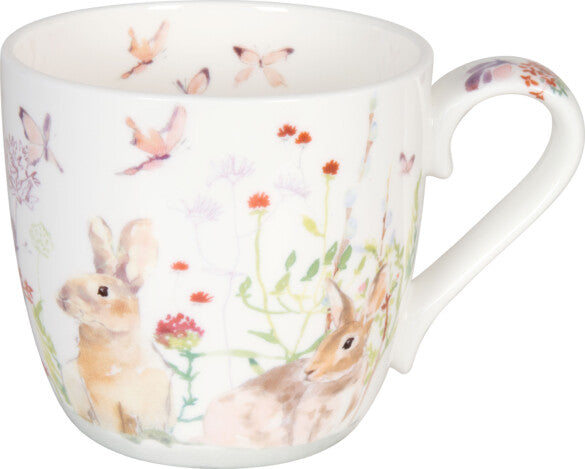 Könitz Porzellan Könitz Kaffeetasse Spring Bunnies – 420 ml, Ø 9,7 cm, Porzellan, Mehrfarbig, spülmaschinenfest