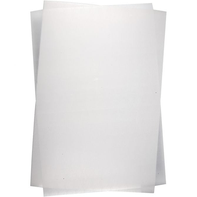 Creativ Company Schrumpffolie Transparent – matt, 20 cm × 30 cm, 300 µm, 100 Blatt