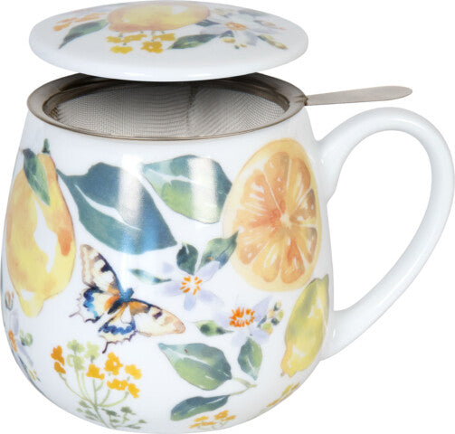 Könitz Porzellan Könitz Teetasse – 420 ml, Ø 8,2 cm, Porzellan, Mehrfarbig, mit Deckel, spülmaschinenfest, mikrowellengeeignet