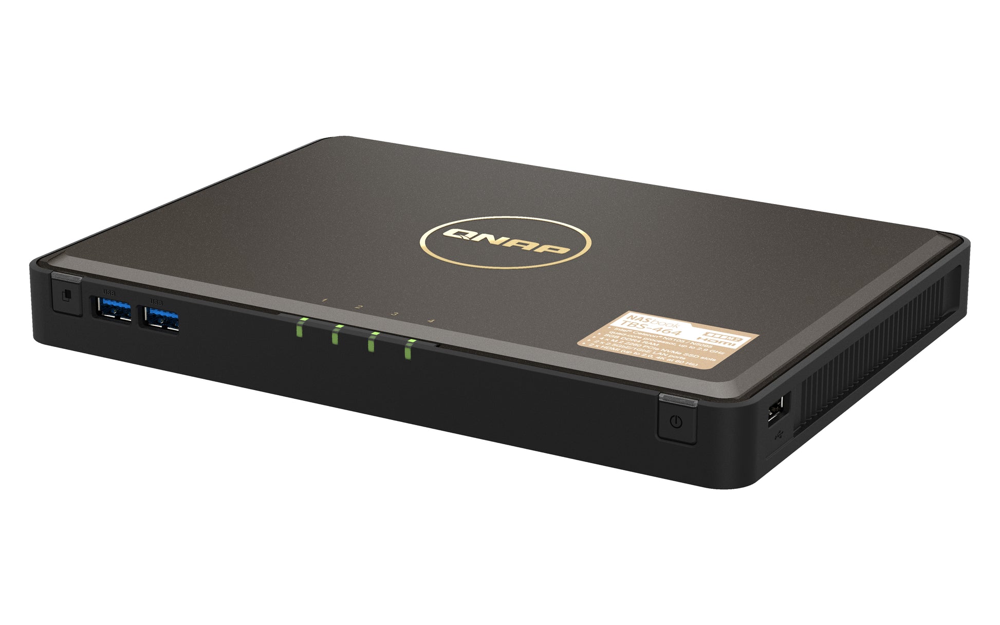 QNAP TBS-464-8G Speichergerät – PCIe Gen3 ×2, 4 × M.2 2280, 4 Bay