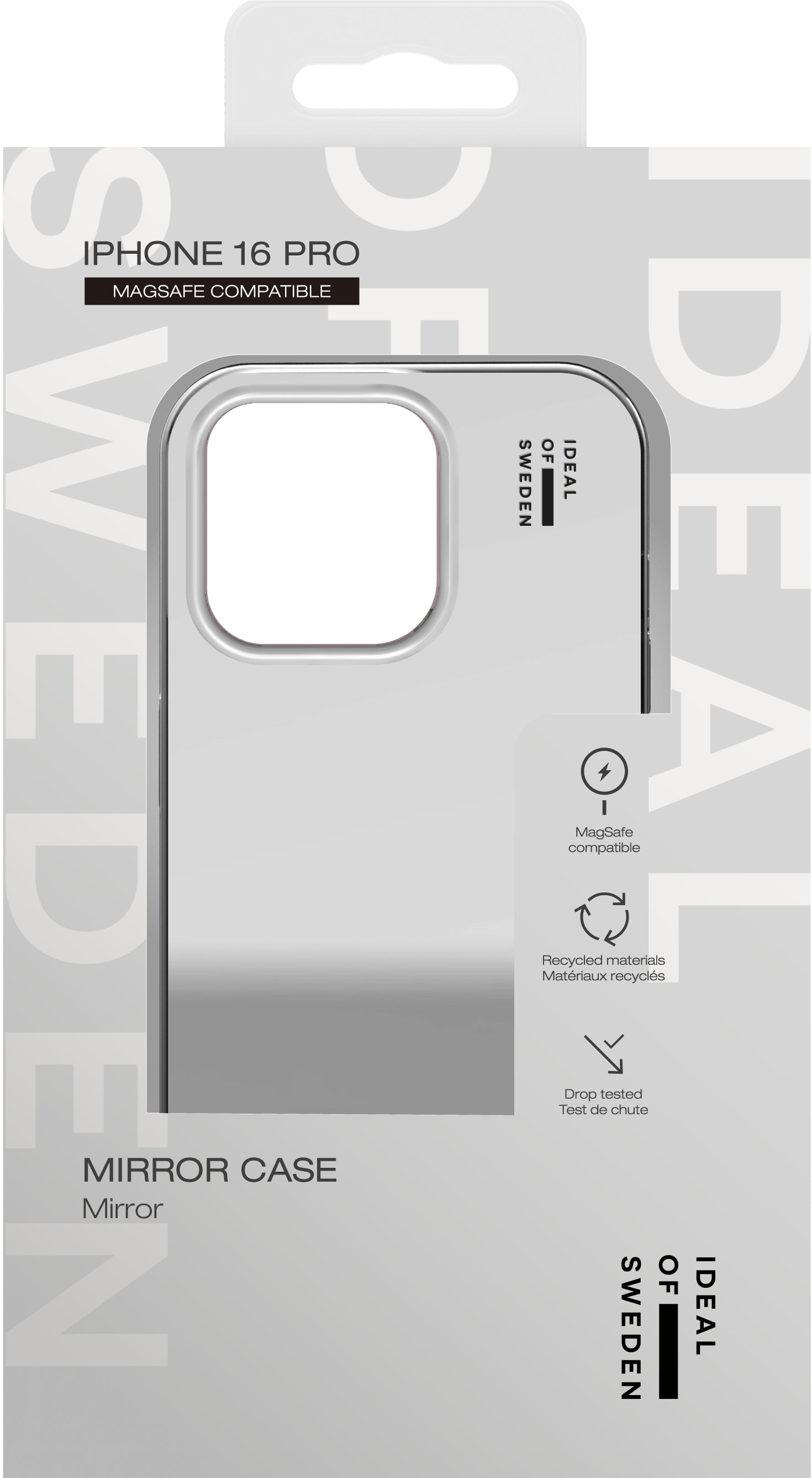 iDeal of Sweden Backcover – für Apple iPhone 16 Pro, MagSafe, PC+TPU, Silber, bis 3 m sturzsicher