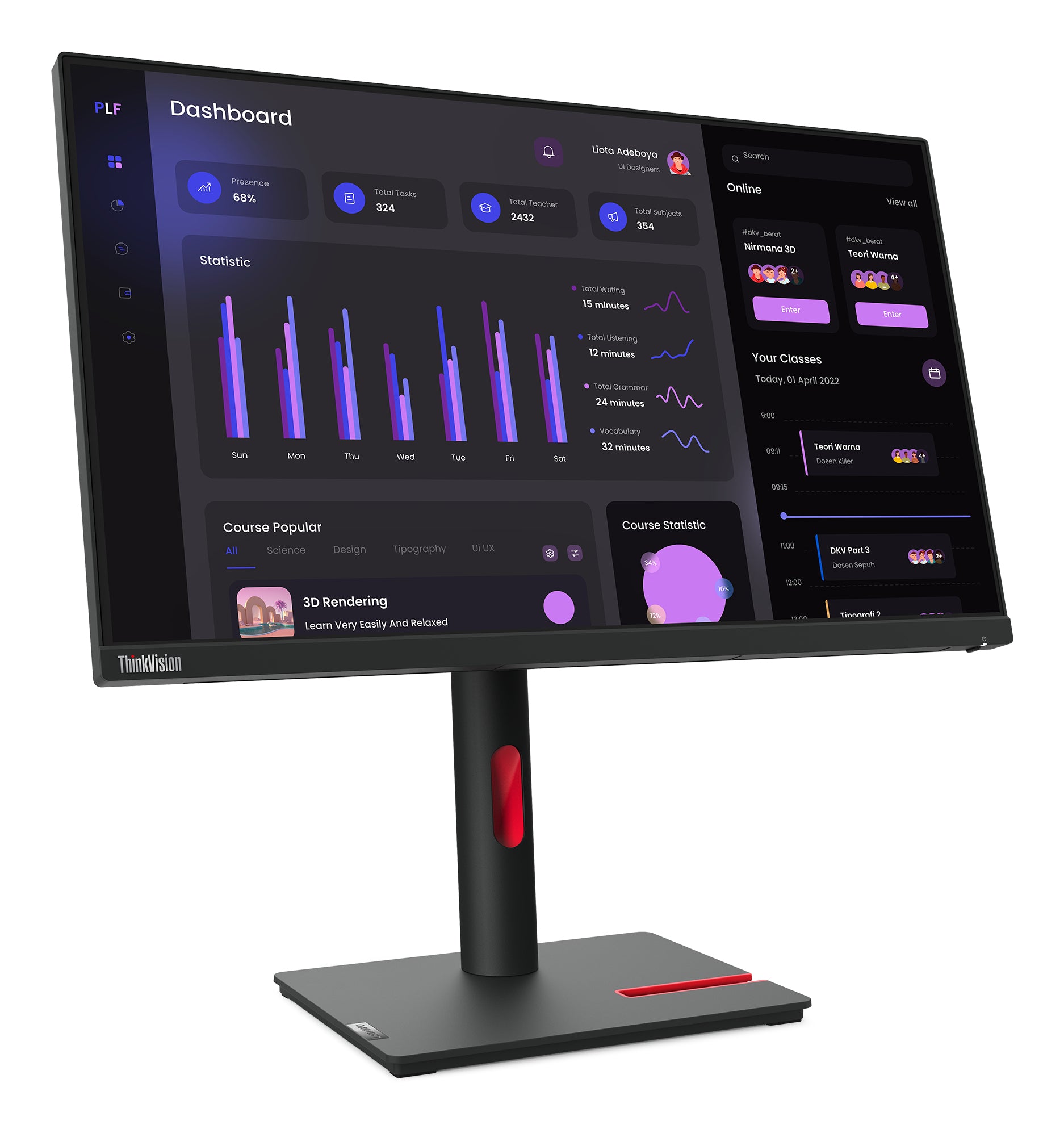 Lenovo ThinkVision T24i-30 – 23,8", 1920 × 1080 (Full HD), IPS