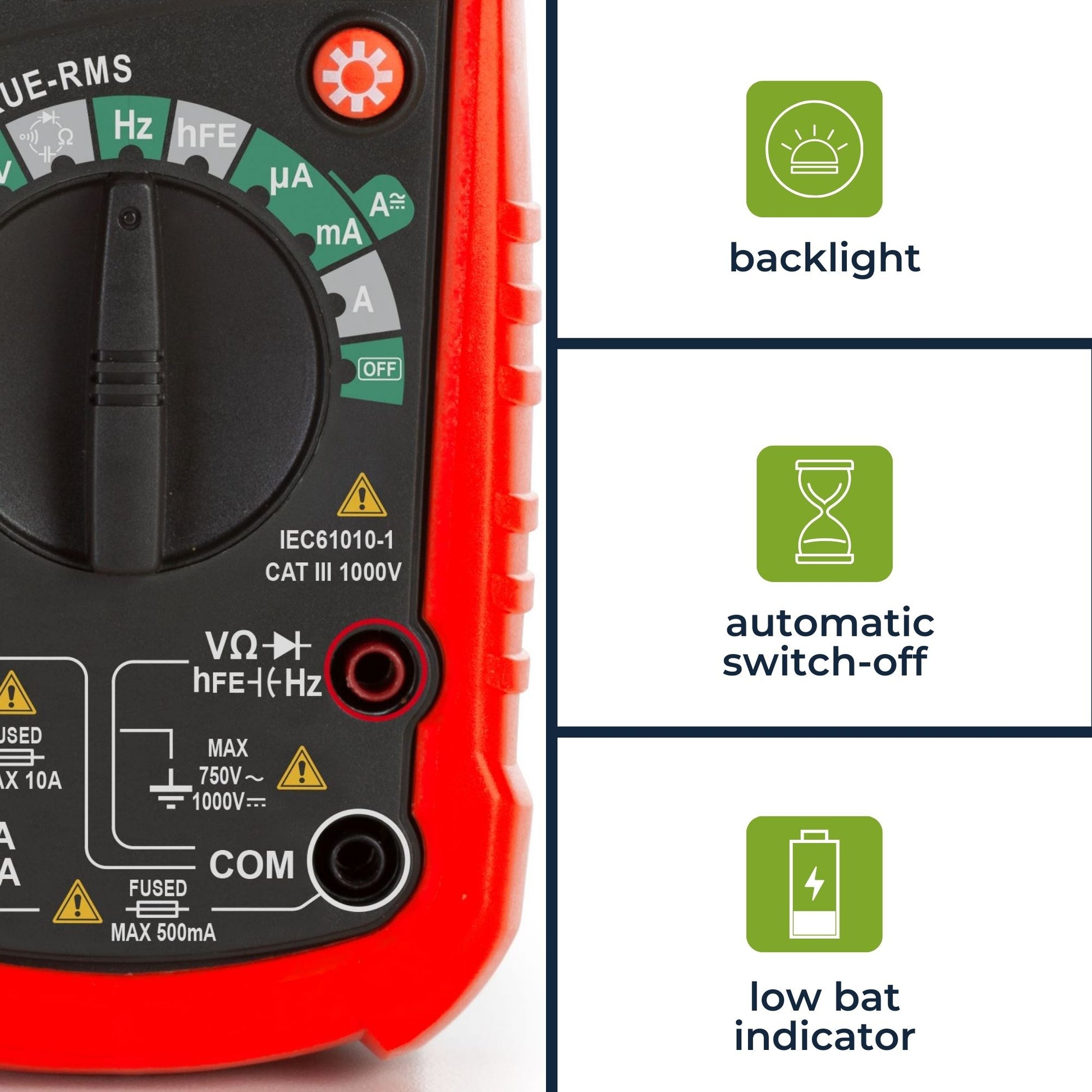 Velleman True-RMS-Multimeter, 1 µA–10 A AC, CAT III 1000 V