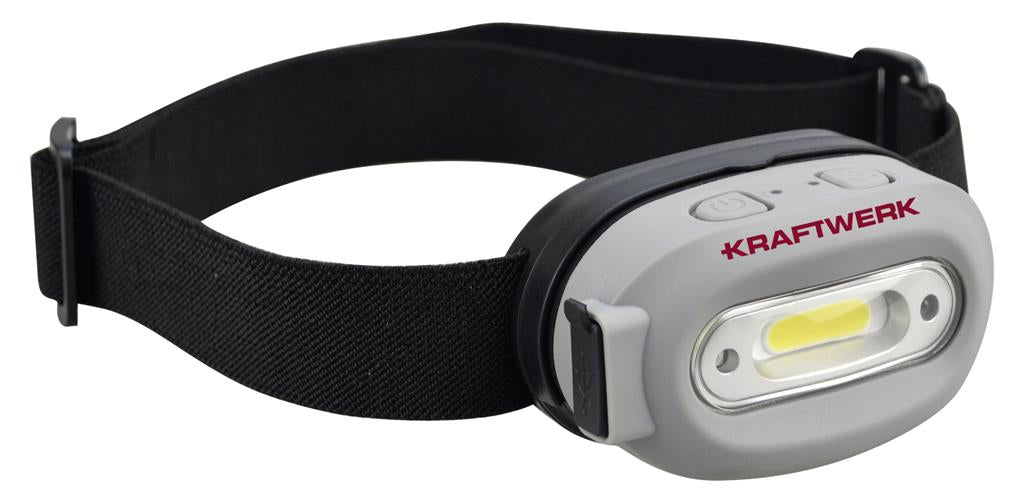 Kraftwerk Stirnlampe H260 – 260 lm, Bewegungssensor, IP44, Laufzeit 4 h – Schwarz