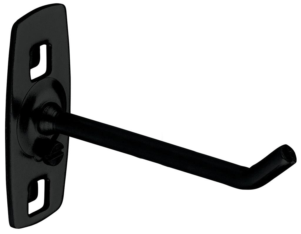 Kraftwerk 145.120.100 Werkzeughaken – 1-teilig, schräges Hakenende, schwarz, B 100 × H 20 × T 30 mm