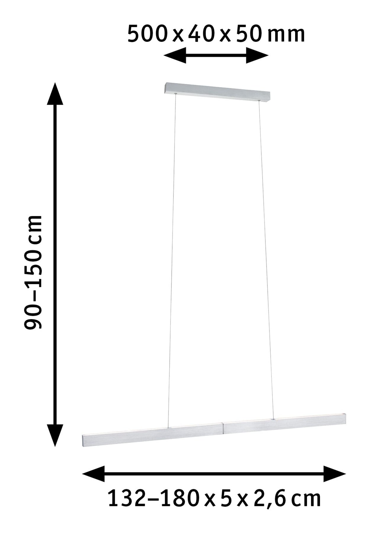 Paulmann Pendelleuchte Aptare – 180 × 5 × 150 cm, 4100 lm, 16,5 W, 2700 K, dimmbar, weiss, festverbaut