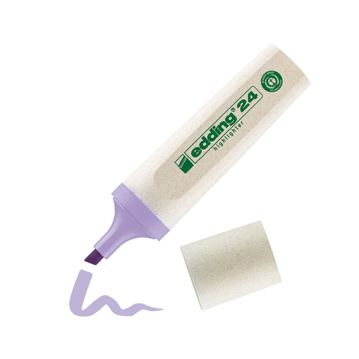 Edding 24 EcoLine Textmarker pastellviolett – Keilspitze, 2–5 mm, nachfüllbar, Blauer Engel